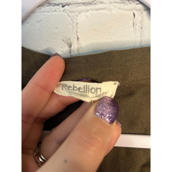 Women's Rebellion Again Button Up Balloon Sleeve Dress. SZ L. - Picture 4 of 4